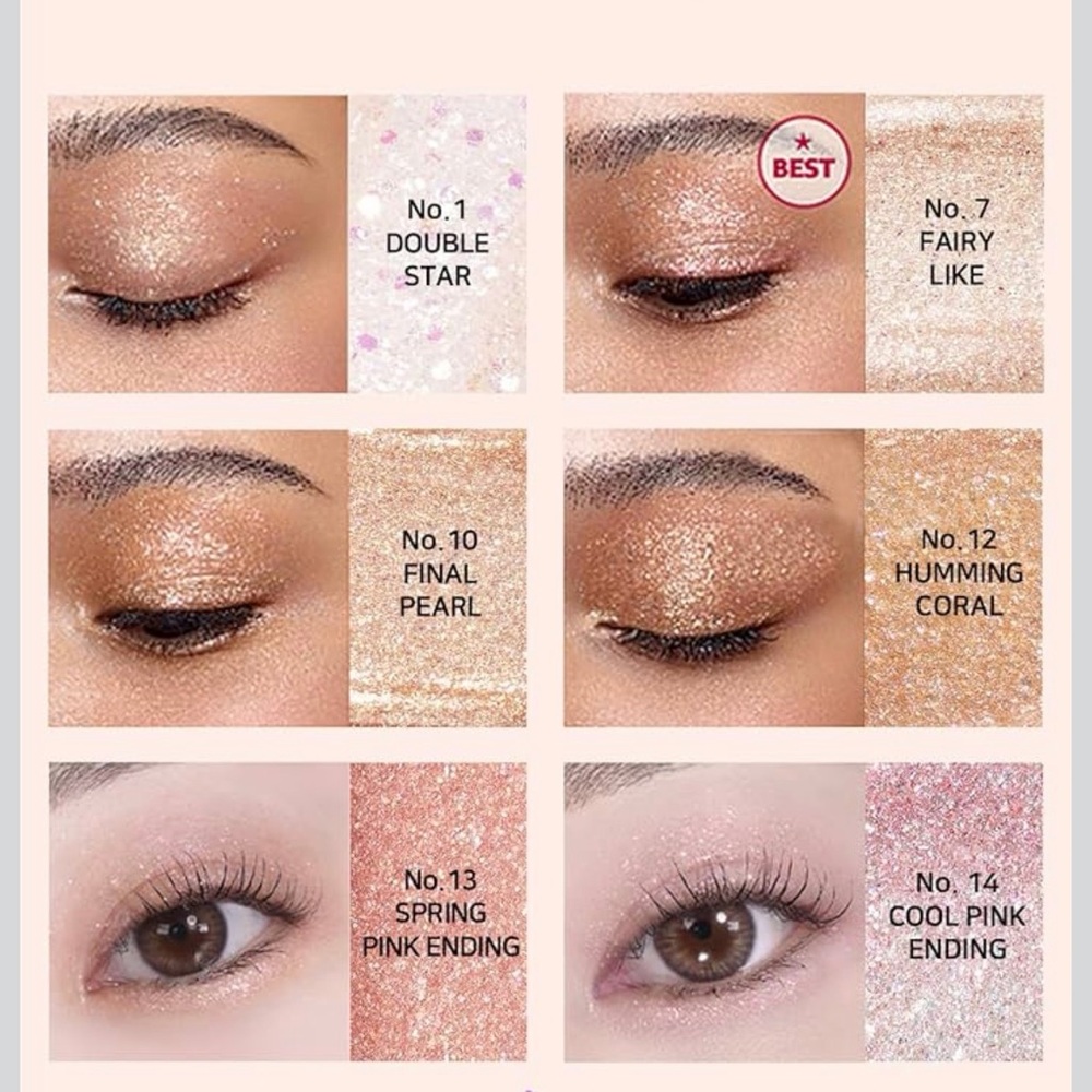 COLORGRAM Milk Bling EyeShadow 12 Humming Coral.         (Korean Makeup)     NWT - Picture 5 of 8